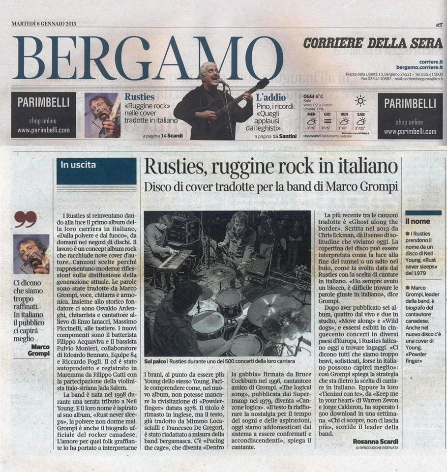 tearsheets - Corriere della Sera - Bergamo 06/01/2015