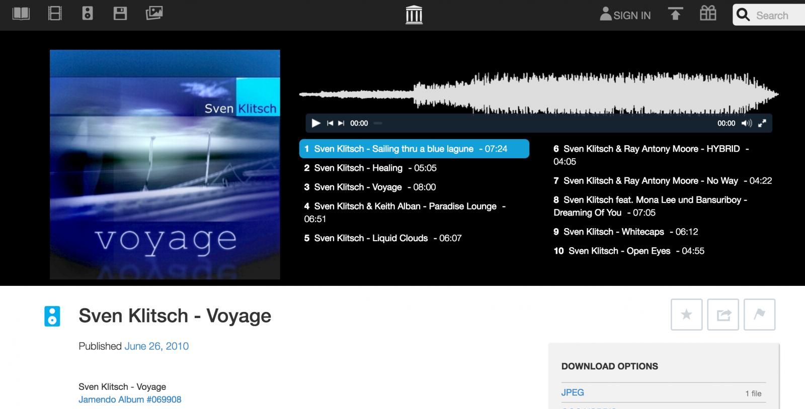 Tearsheets - Sven Klitsch - "Voyage" album cover