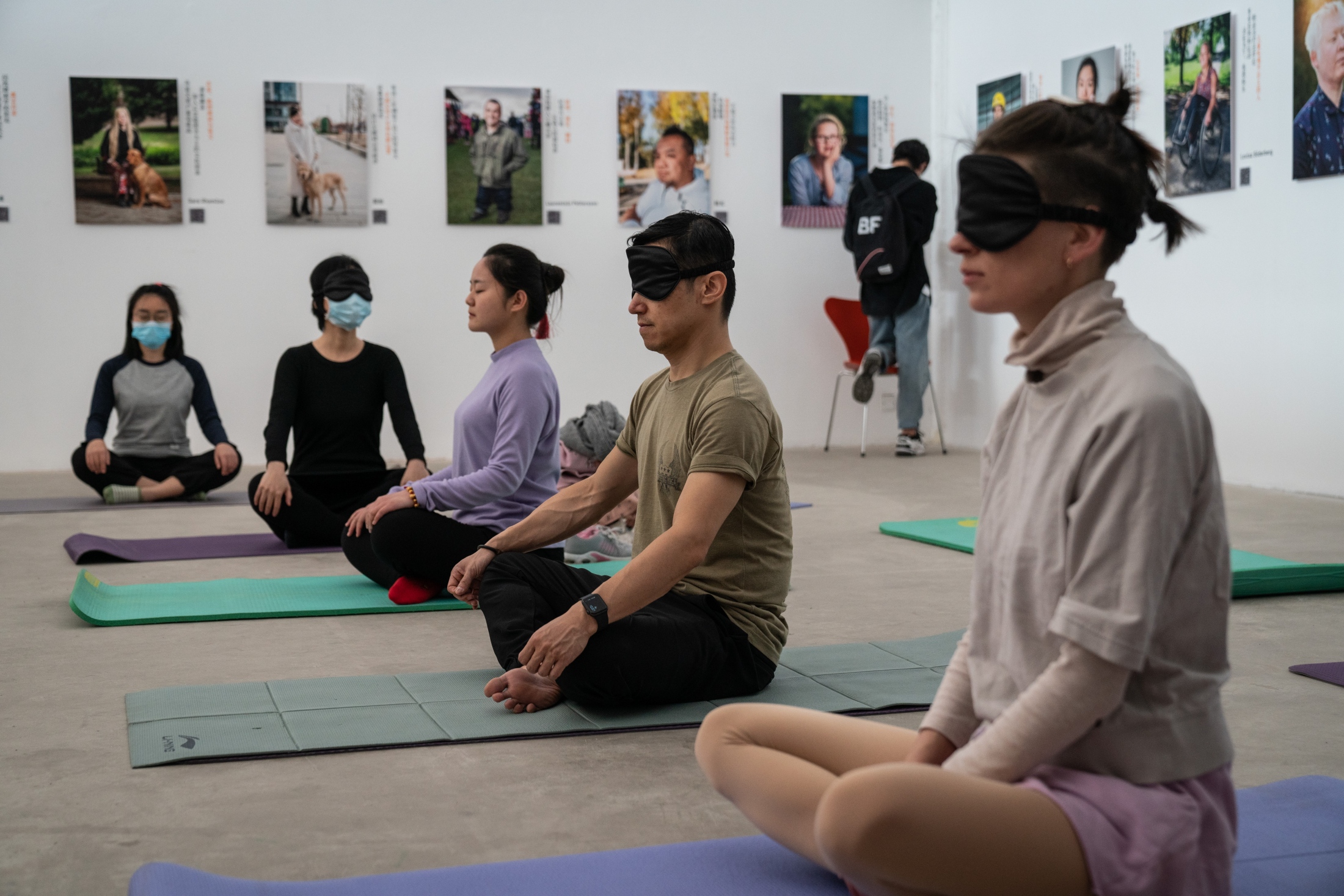 Participants are encouraged to put on eye-masks during...