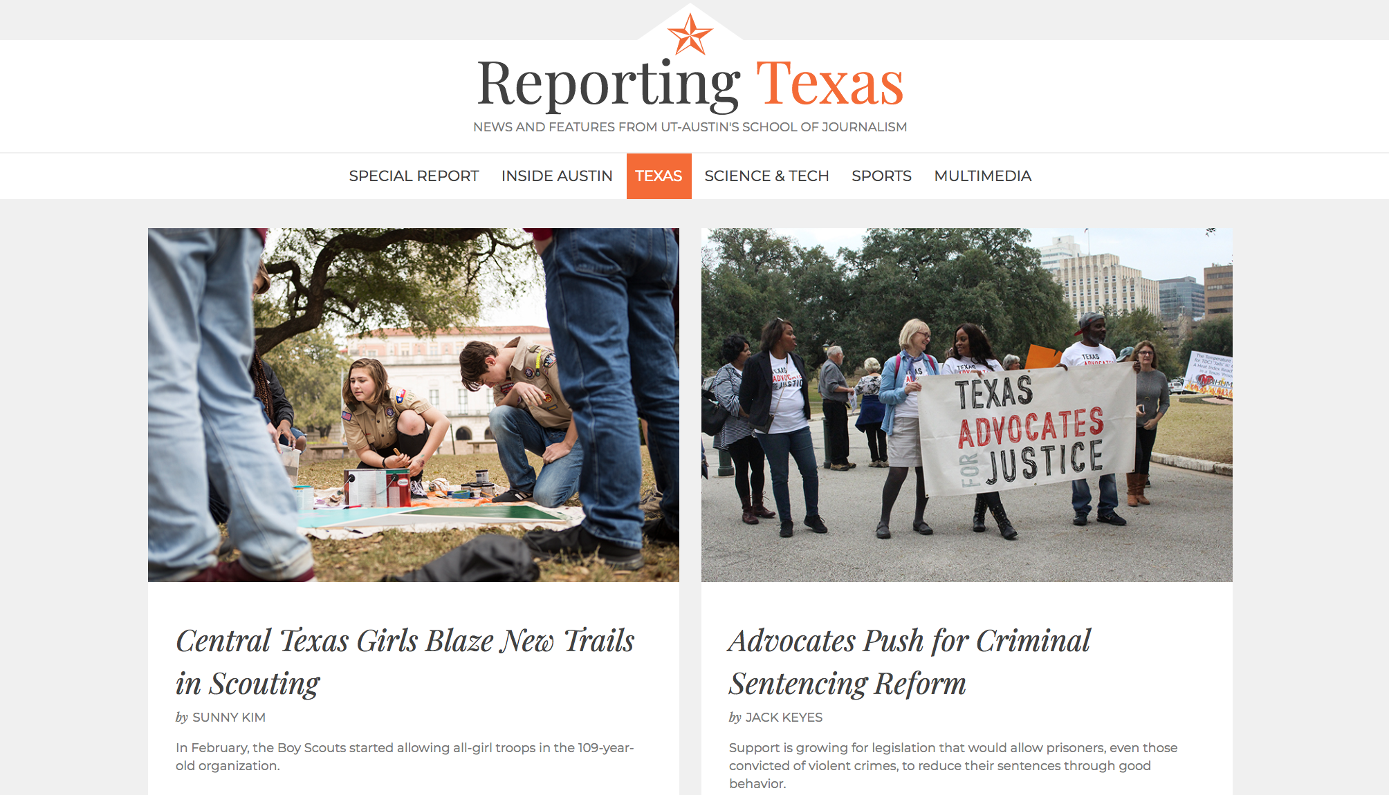 Online - University of Texas - Reporting Texas