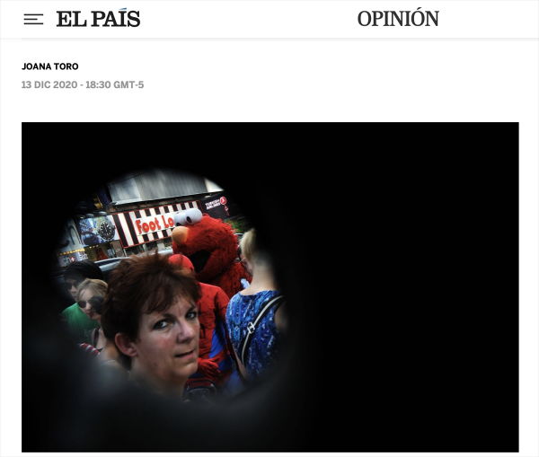  Featured in El Pais Newspaper  Opinion  section Spain 2020 