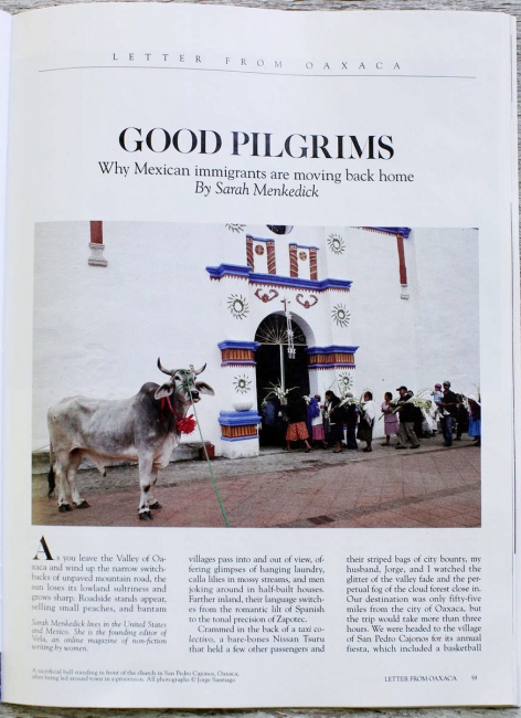 Tearsheets - Good Pilgrims: Why Mexican immigrants are moving back home. By Sarah Menkedick