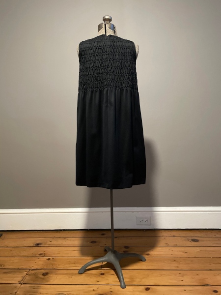 STORE - Black Wool Dress Silkscreened with Vintage Photograph of a Girl with the Biggest Bow in the World