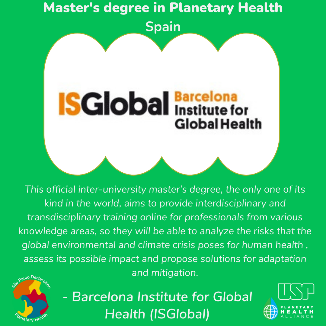  Master&#39;s Degree in Planetary Health 