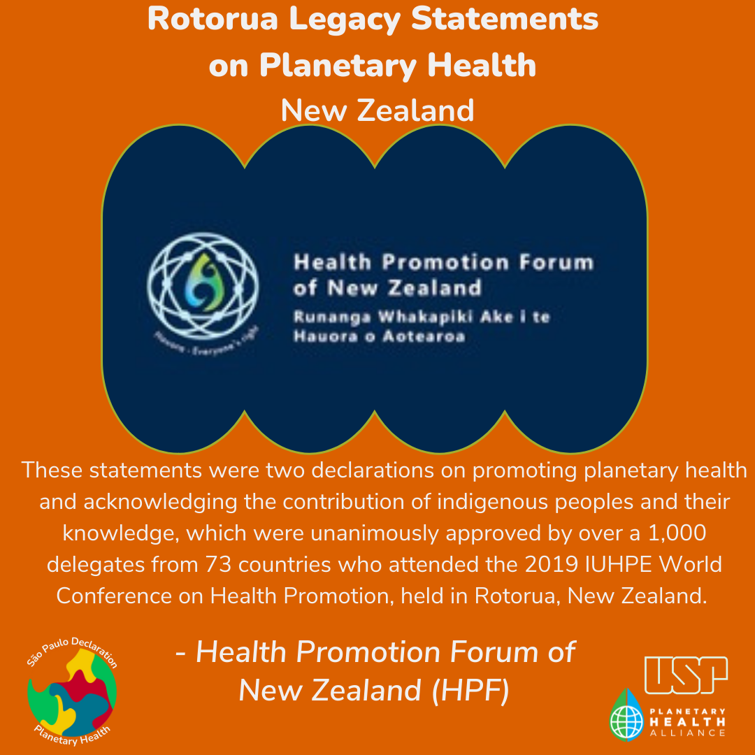  Rotorua Legacy Statements on &nbsp;Planetary Health 