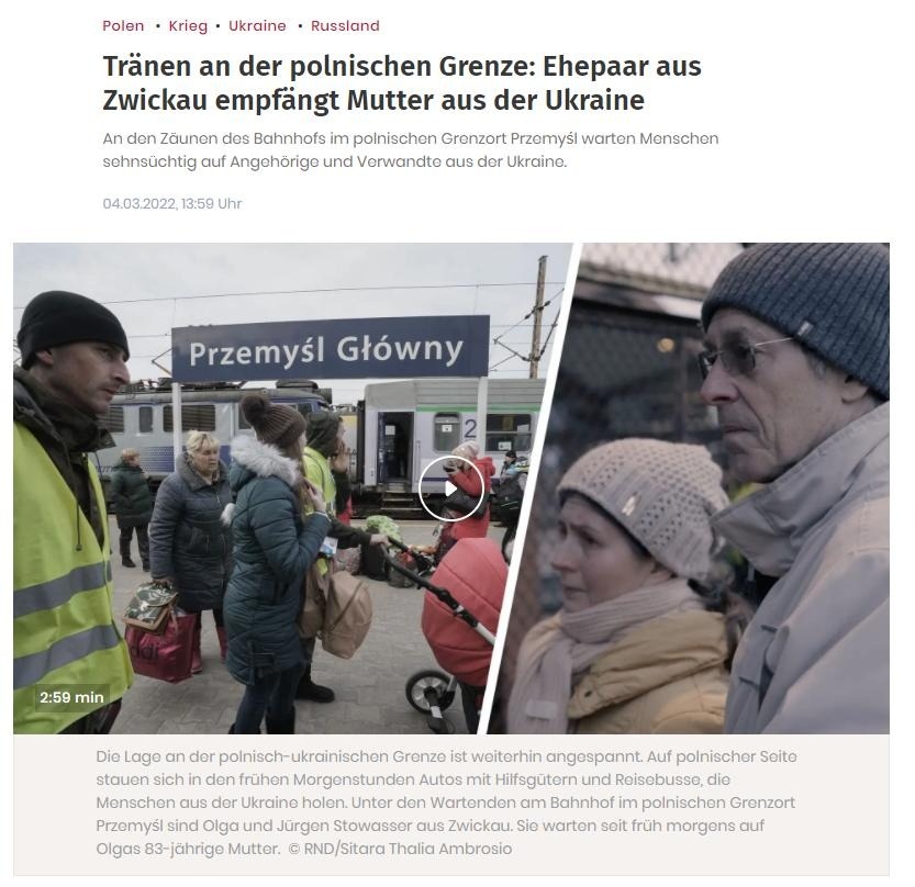 Video - Tränen an der polnischen Grenze: Ehepaar aus Zwickau empfängt Mutter aus der Ukraine