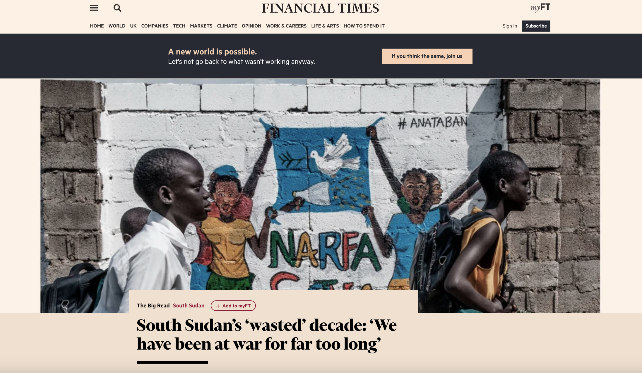 Tearsheets - The Financial Times