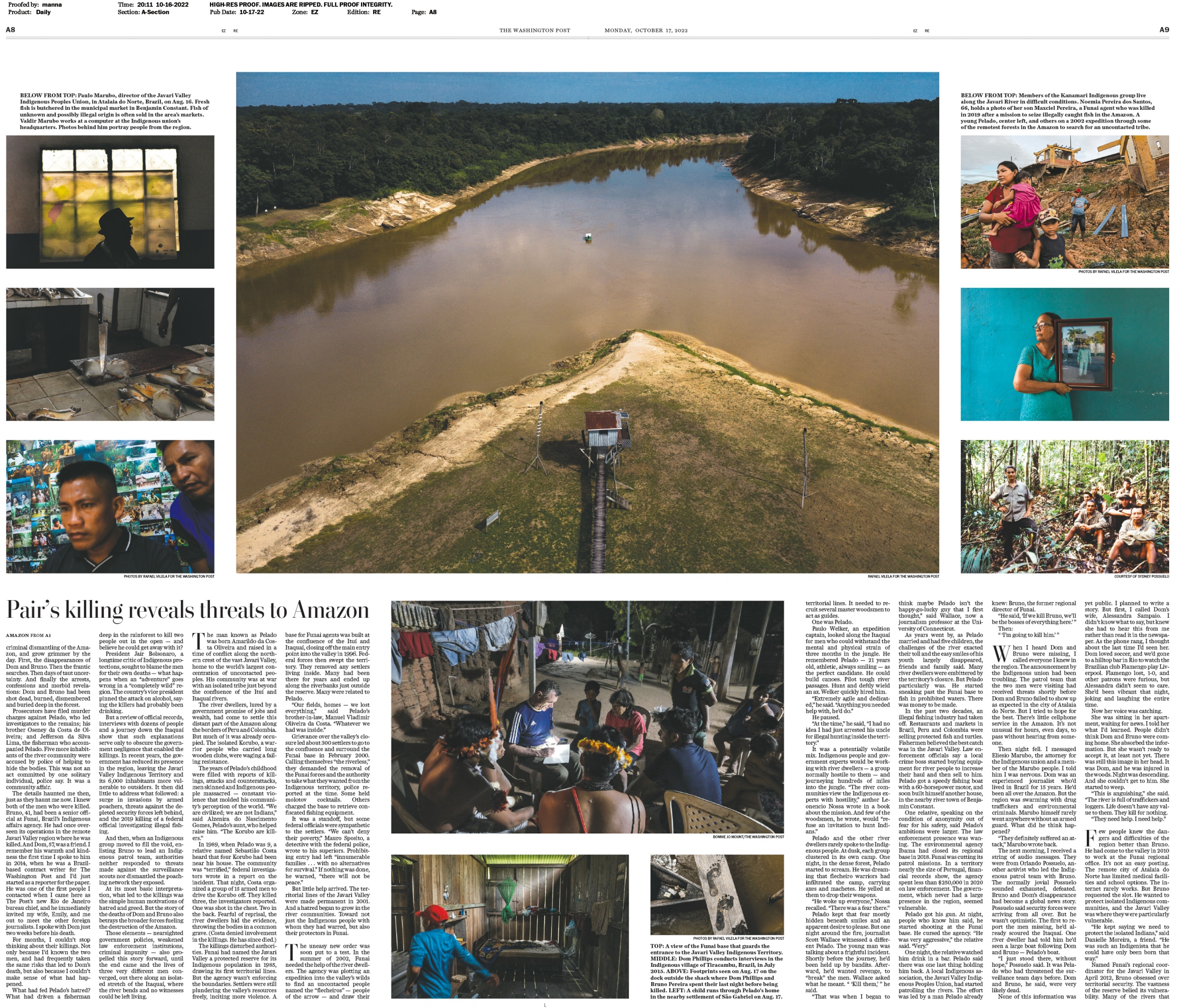 Tearsheets - The Washington Post - 'The Amazon, Undone' series (Pulitzer Finalist)