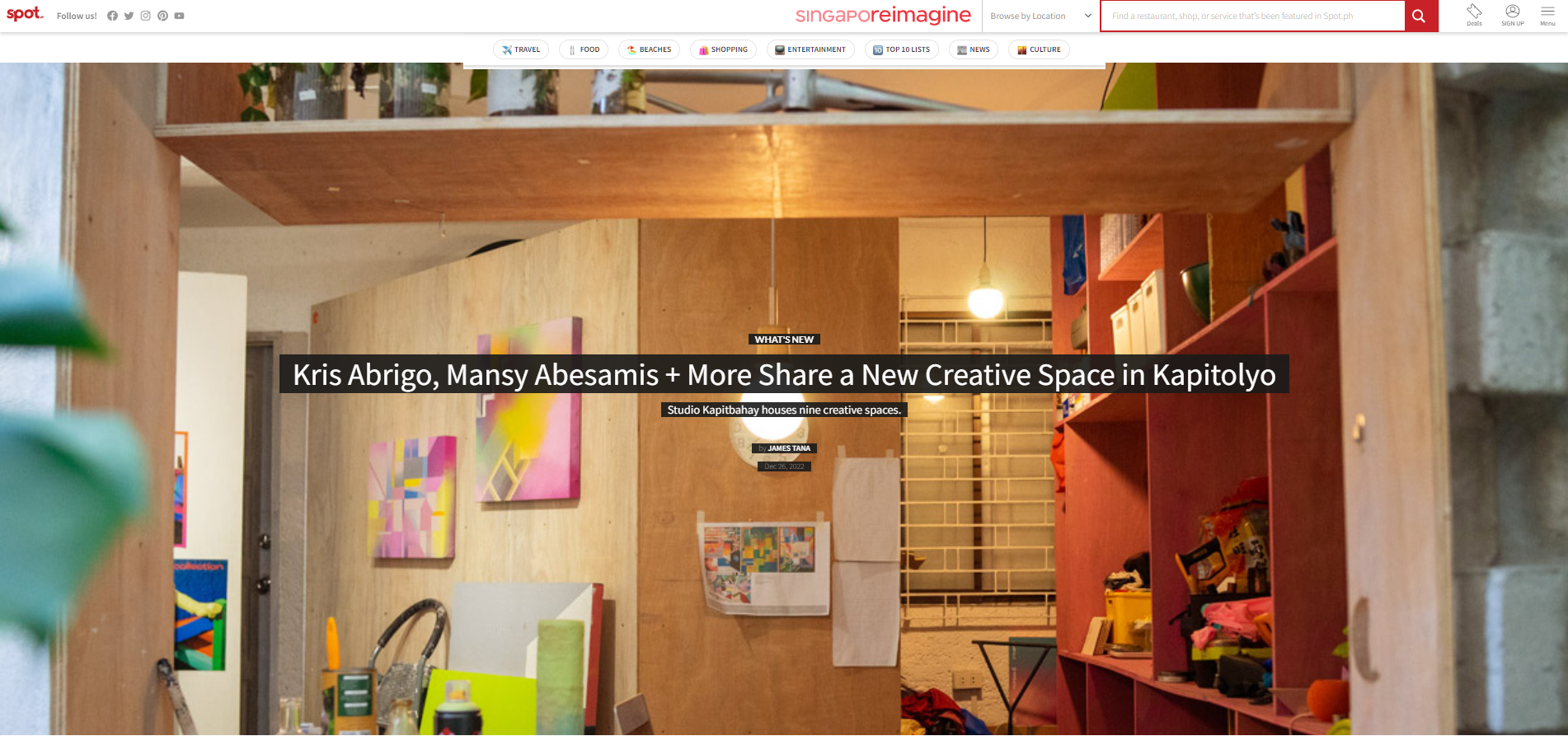 Tearsheets - Spot.PH: Kris Abrigo, Mansy Abesamis + More Share a New Creative Space in Kapitolyo Studio Kapitbahay houses nine creative spaces.