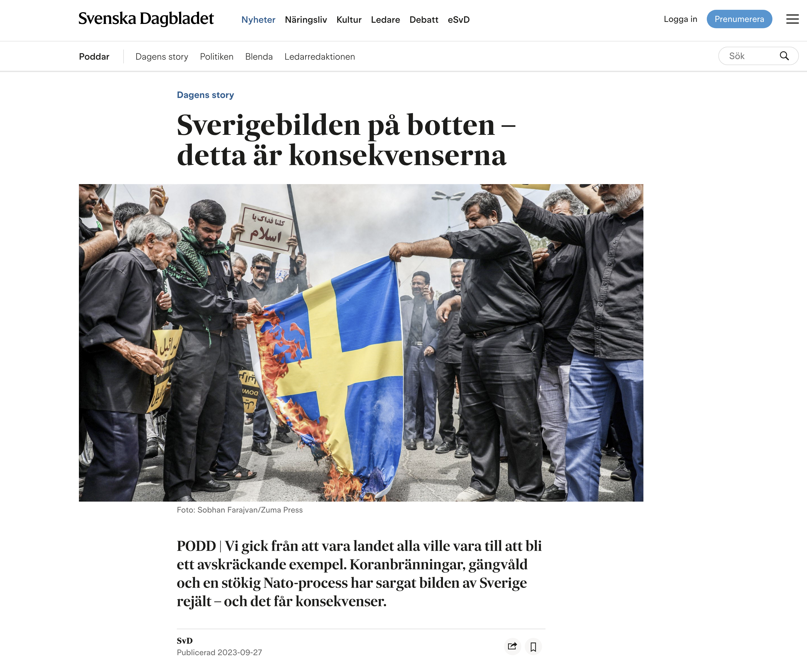 Published - Svenska Dagbladet