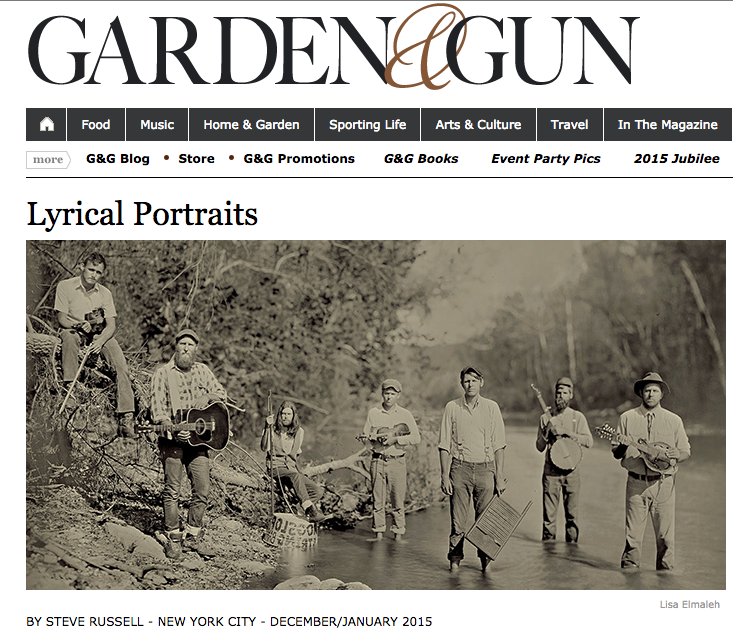 Publications - Garden & Gun - Lyrical Portraits by Steve Russell - December 2014