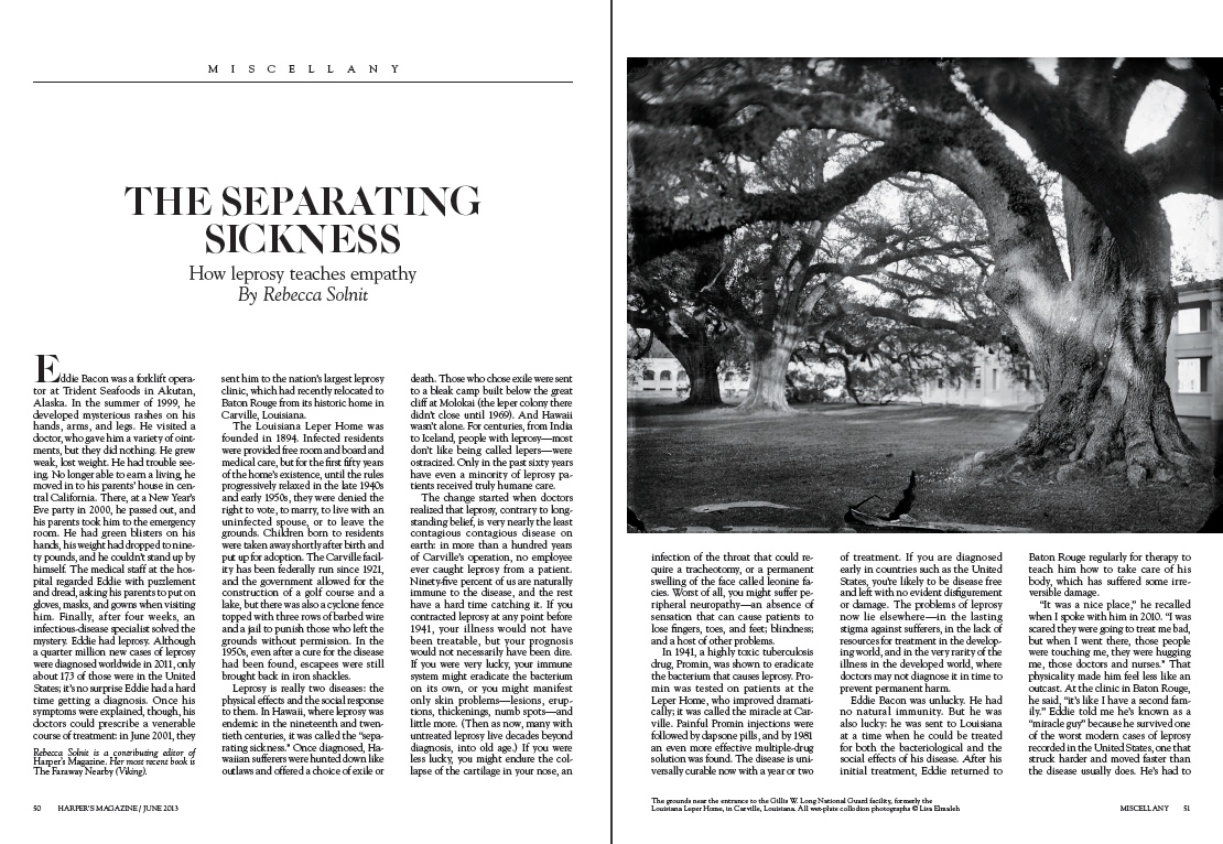Publications - Harper's Magazine - The Separating Sickness by Rebecca Solnit - June 2013