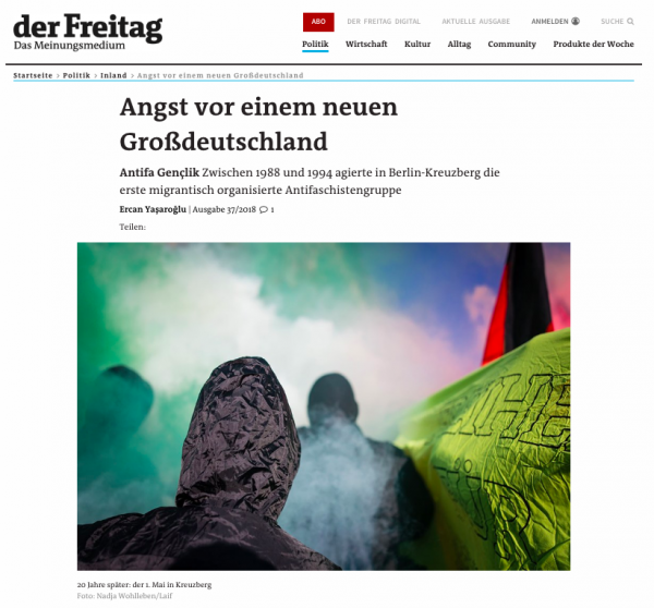 PUBLICATIONS - Der Freitag (GER), September 2018, print & online