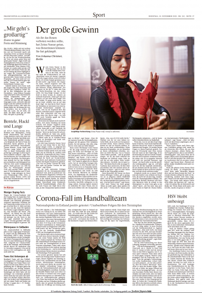 PUBLICATIONS - Frankfurter Allgemeine Zeitung (DEU), November 2020, print